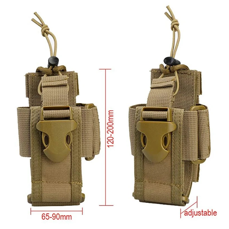 Tactical Molle Radio Pouch Walkie Talkie Holster Nylon Waist Pack Belt Bag Pocket Hunting Accessories