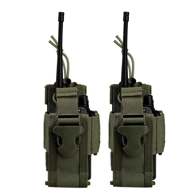 Tactical Molle Radio Pouch Walkie Talkie Holster Nylon Waist Pack Belt Bag Pocket Hunting Accessories