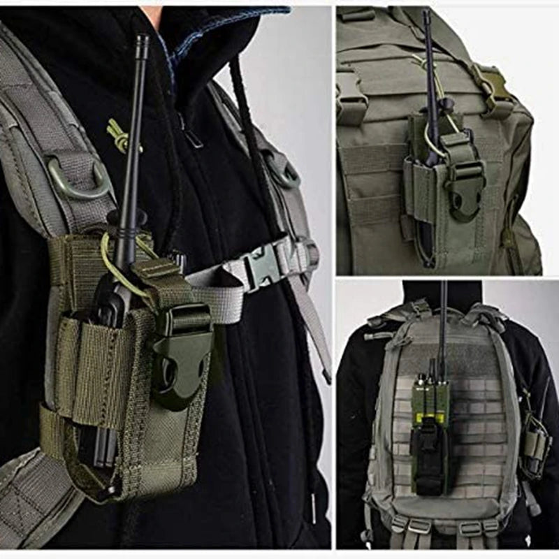 Tactical Molle Radio Pouch Walkie Talkie Holster Nylon Waist Pack Belt Bag Pocket Hunting Accessories