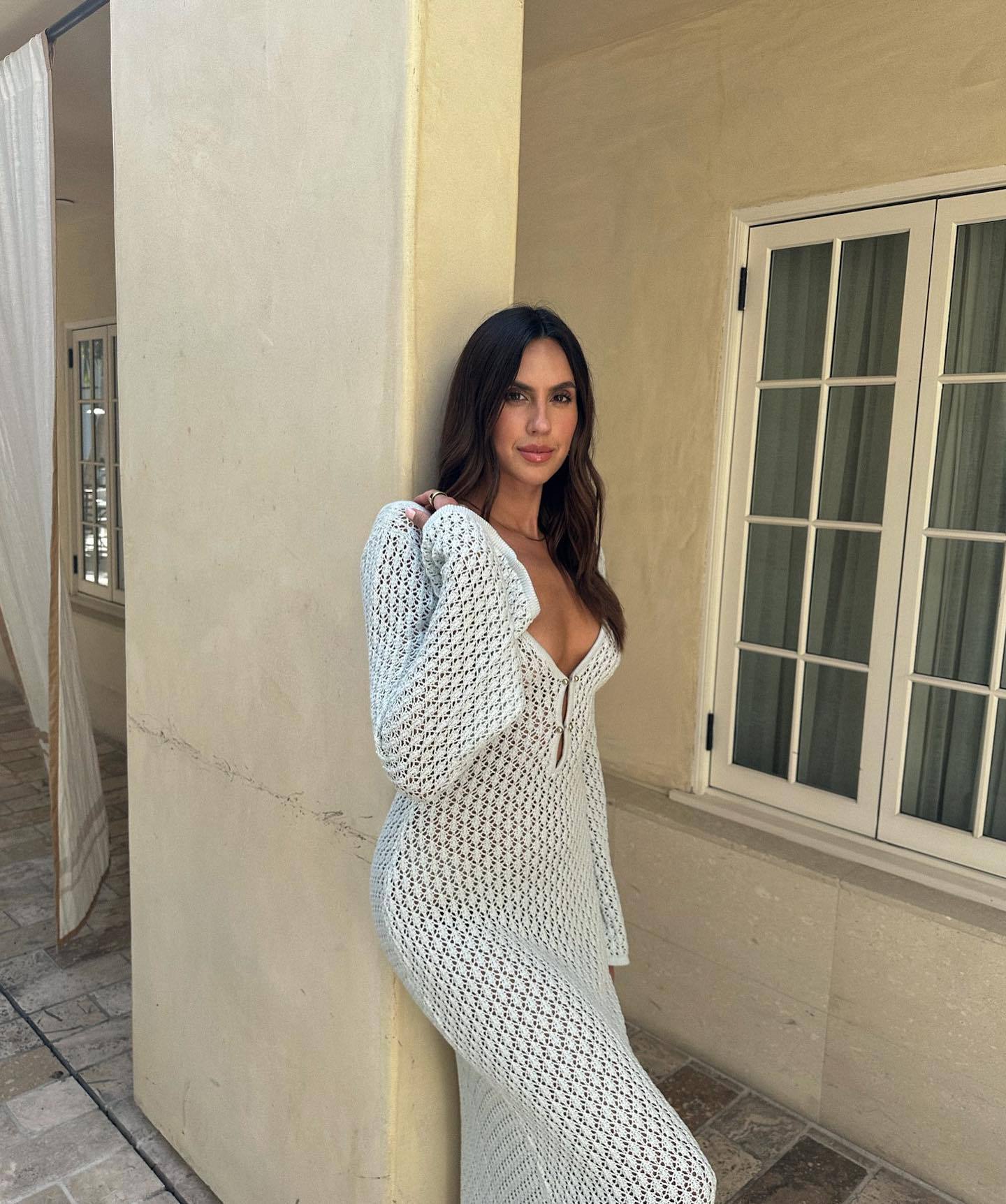 Long Knit Backless V-Neck Bikini Cover-Ups Dress