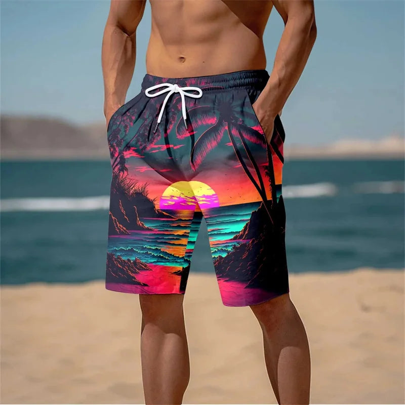 Harajuku 3D Graphic Board Shorts