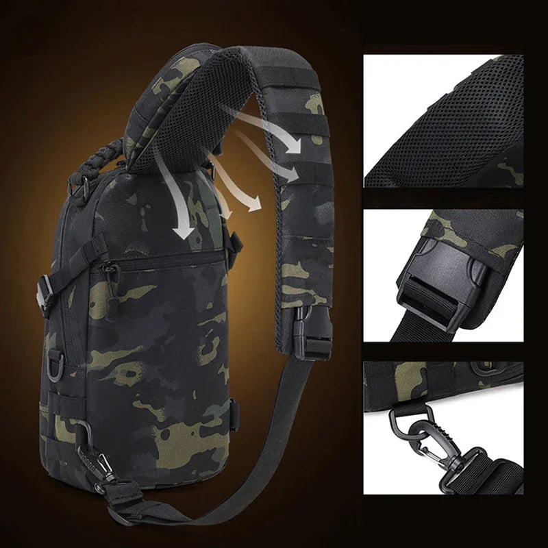 Camping Chest Bag Tactical Backpack for Men Sports Shoulder Outdoor Hiking Climbing Cycling Fishing MOLLE Sling Bag Fanny Pack