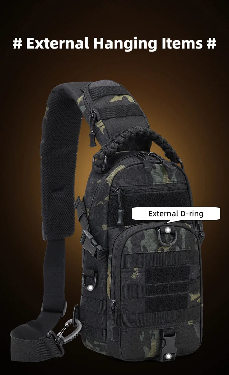 Camping Chest Bag Tactical Backpack for Men Sports Shoulder Outdoor Hiking Climbing Cycling Fishing MOLLE Sling Bag Fanny Pack