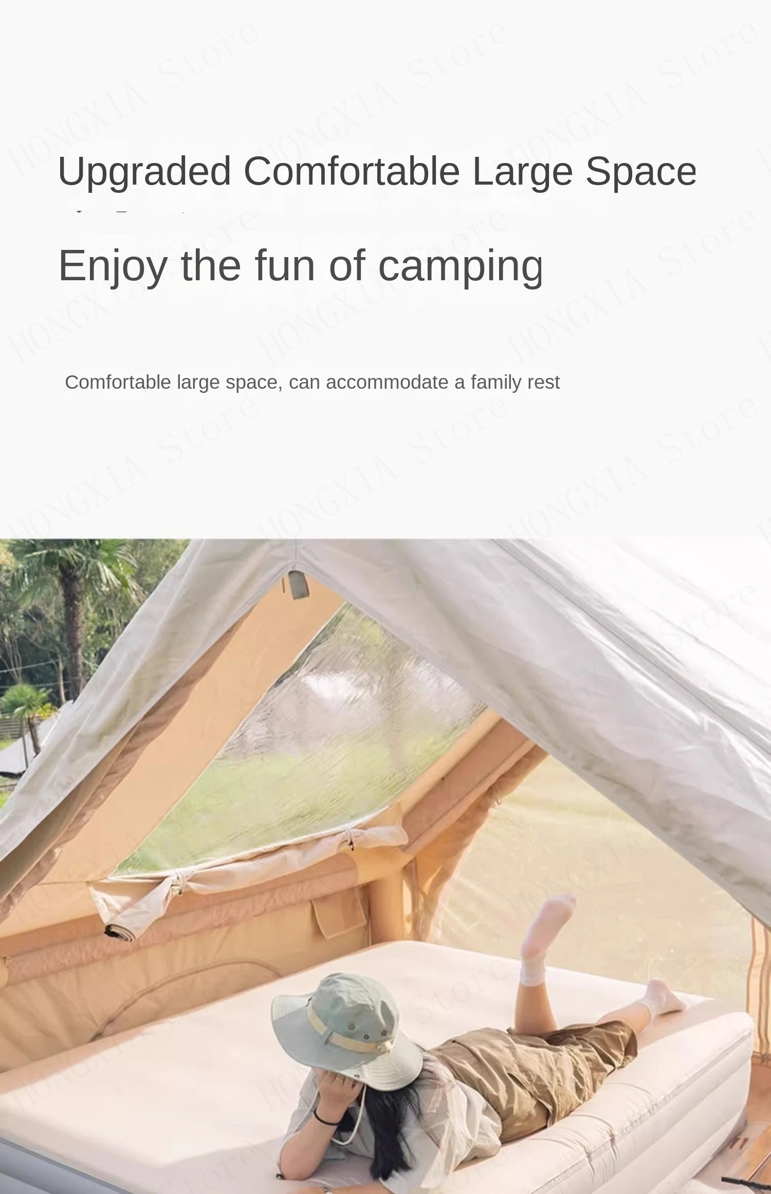 Tent 6.3m² Cabin Folding Full Automatic Inflatable Tent 3-5P Air Tent Waterproof Camping Supplies Quick Opening Camping Tents