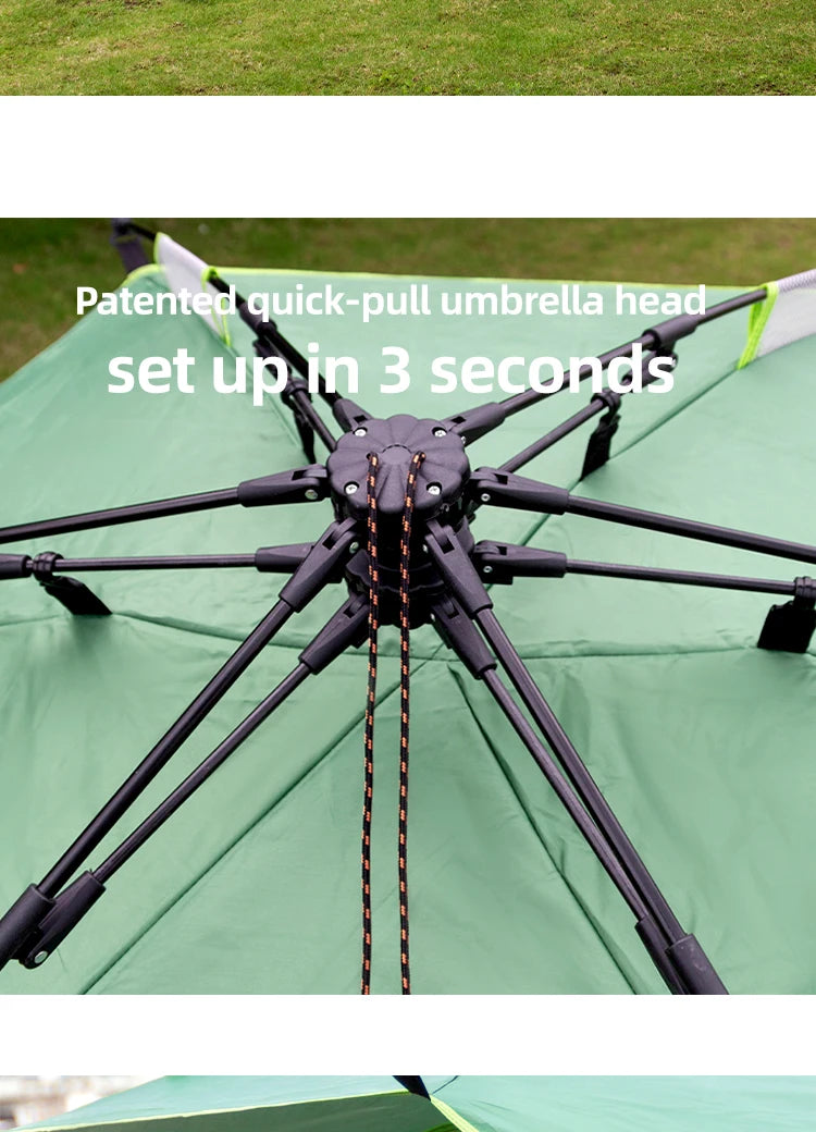 Outdoor 3-4P One-Touch Camping Tent Quick Automatic Opening Beach Fishing Tent Family Travel Picnic Park Anti-UV Shade