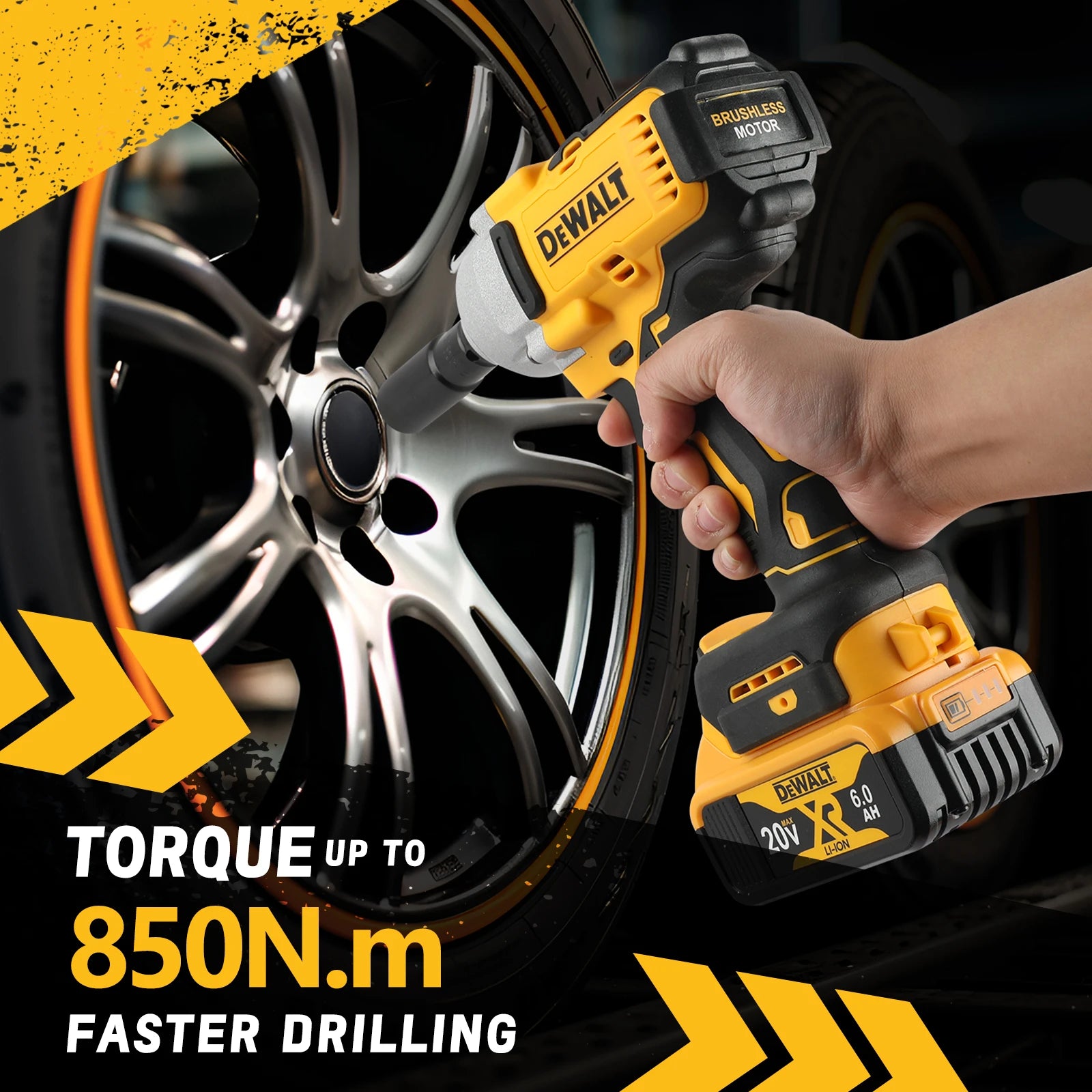 DEWALT Impact Wrench 1/2" Inch High Torque With Hog Ring Anvil 20V Brushless Cordless Wrench Dewalt Power Tools DCF900