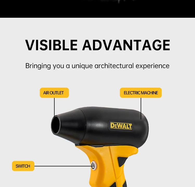Dewalt 20V Battery Air blower 130000RPM Turbo Jet Fan Brushless Motor Handheld Duct Fan Electric Air Duster Adjustable windspeed