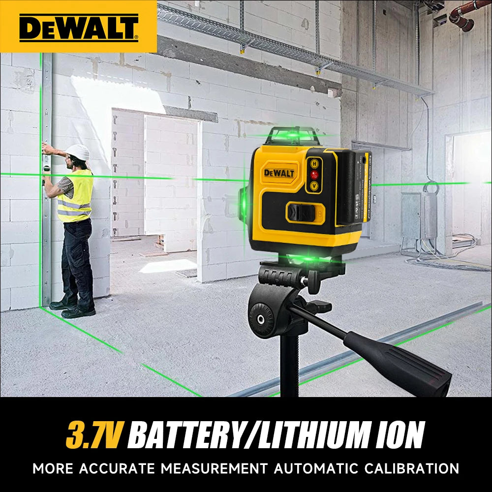 Dewalt 4D 16 Lines Laser Level 360° Horizontal And Vertical Cross Green Light Automatic Self-Leveling Professional Electric Tool