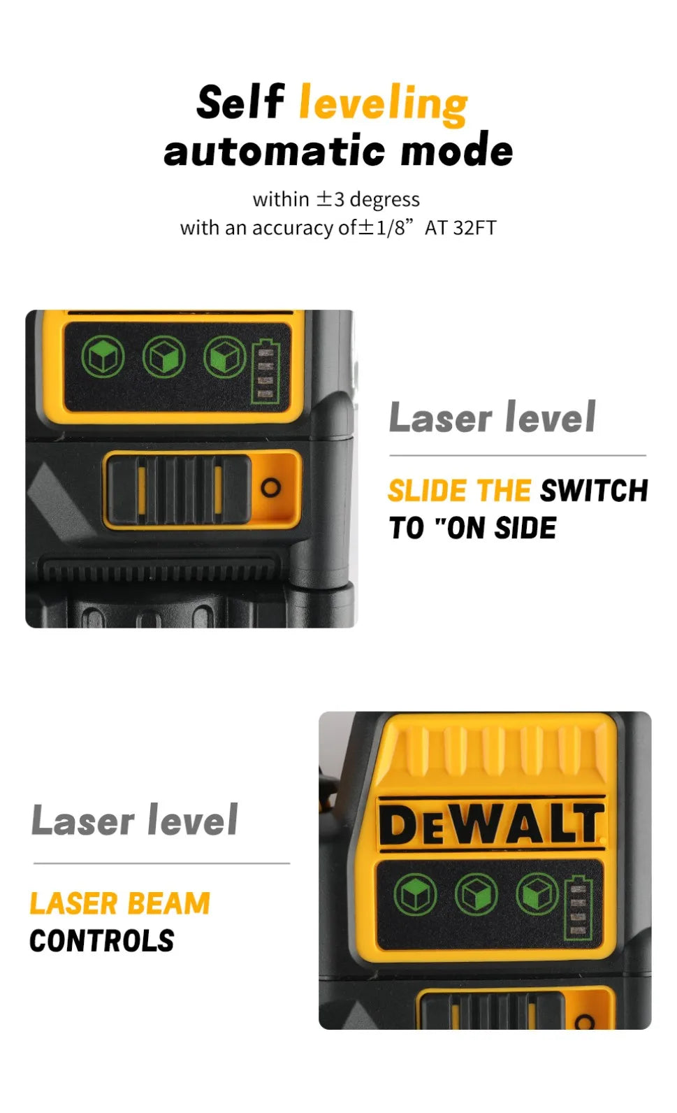 2025 DEWALT  12 Lines 3 Sides*360 laser laser level tools laser leveling tool Laser pointlaser leveling tool