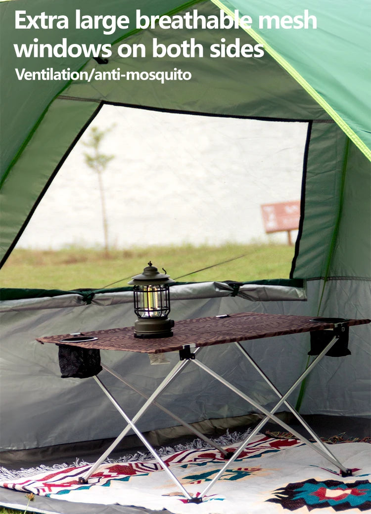 Outdoor 3-4P One-Touch Camping Tent Quick Automatic Opening Beach Fishing Tent Family Travel Picnic Park Anti-UV Shade