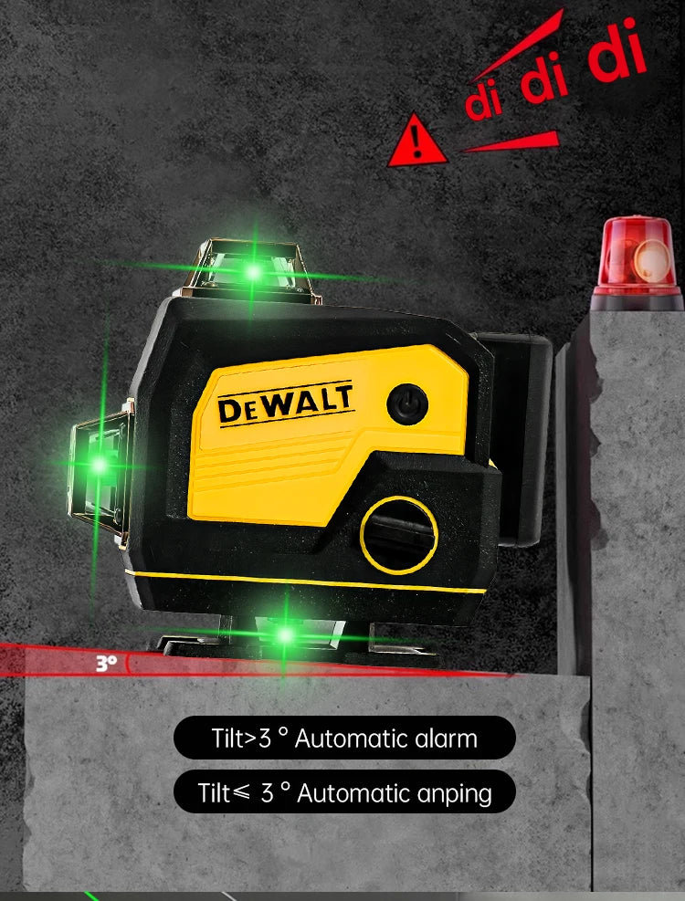 Dewalt 4D 16 Lines Laser Level Horizontal And Vertical With Remote Control And Bluetooth Speaker 360°Self-leveling Laser Levels