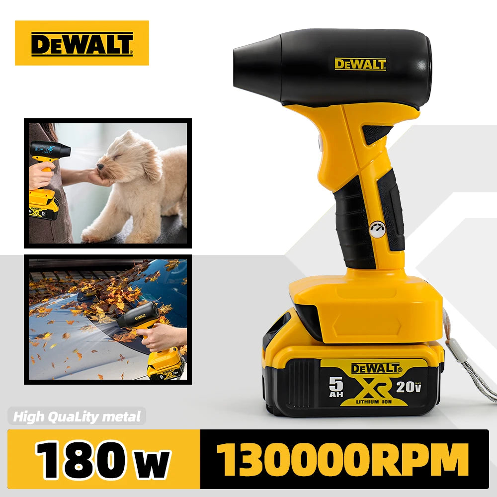 DEWALT 180W Electric Air Blower with 130000 RPM Brushless Motor 4-Speed Control 20V Lithium Battery Rechargeable Power Tools