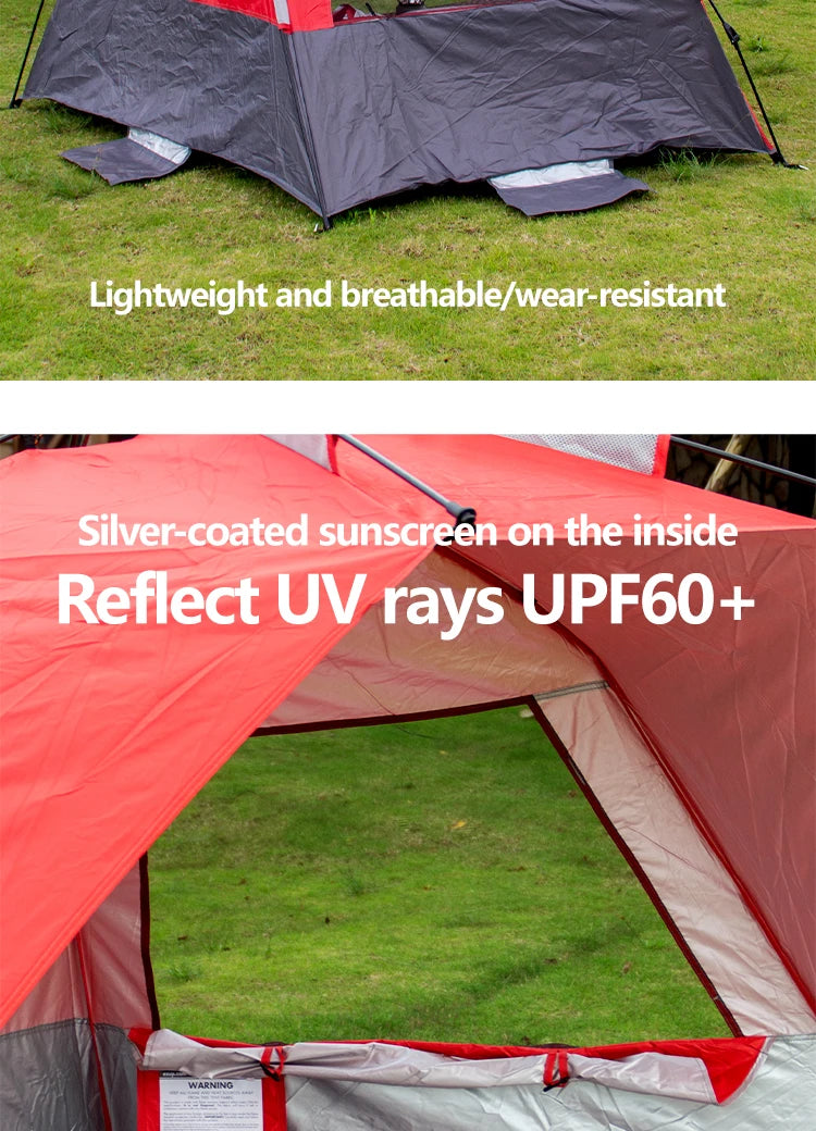 Outdoor 3-4P One-Touch Camping Tent Quick Automatic Opening Beach Fishing Tent Family Travel Picnic Park Anti-UV Shade