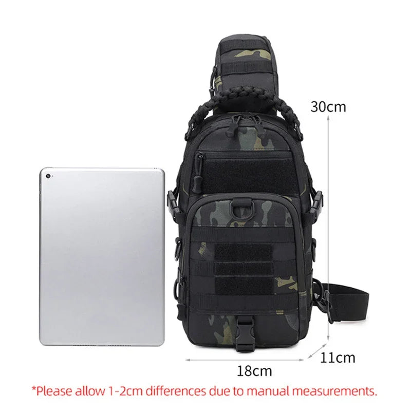 Camping Chest Bag Tactical Backpack for Men Sports Shoulder Outdoor Hiking Climbing Cycling Fishing MOLLE Sling Bag Fanny Pack