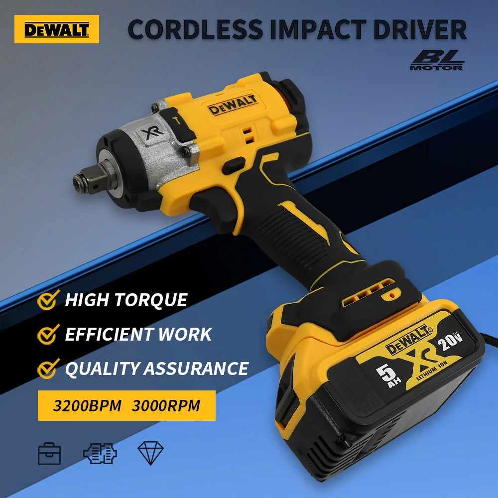 Dewalt 20V Battery 3000RPM Brushless Electric Impact Wrench  Car Truck Repair Impact Dril Screwdriver Cordless Wrench Power Tool