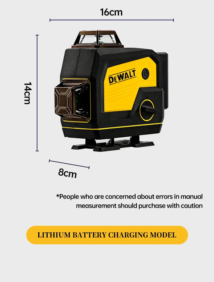 Dewalt 4D 16 Lines Laser Level Horizontal And Vertical With Remote Control And Bluetooth Speaker 360°Self-leveling Laser Levels