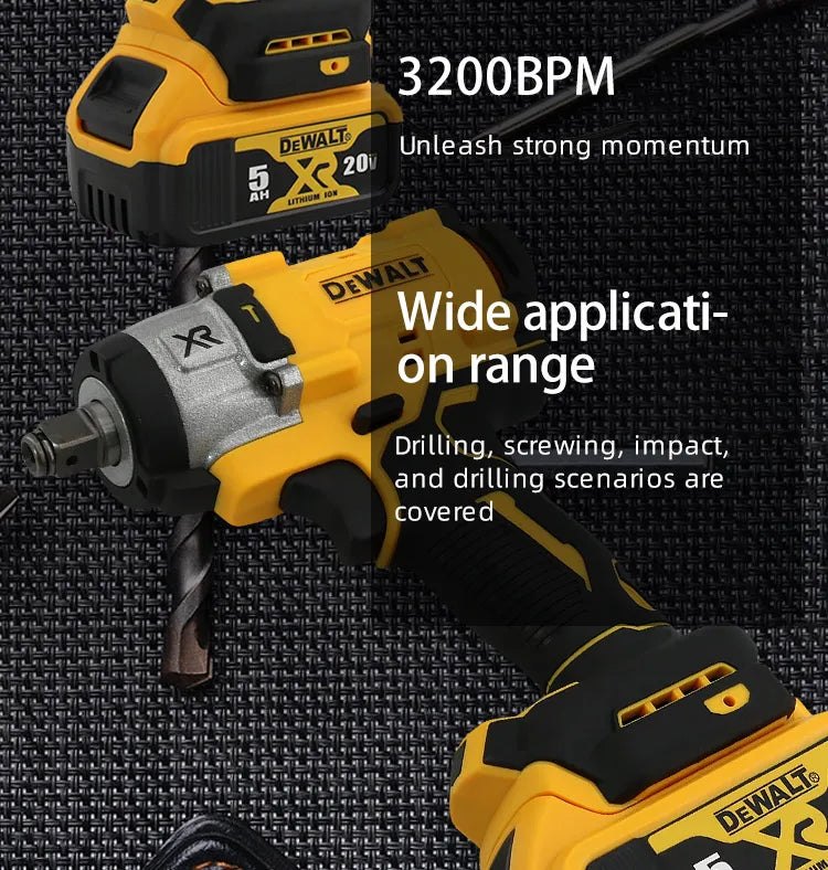 Dewalt 20V Battery 3000RPM Brushless Electric Impact Wrench  Car Truck Repair Impact Dril Screwdriver Cordless Wrench Power Tool