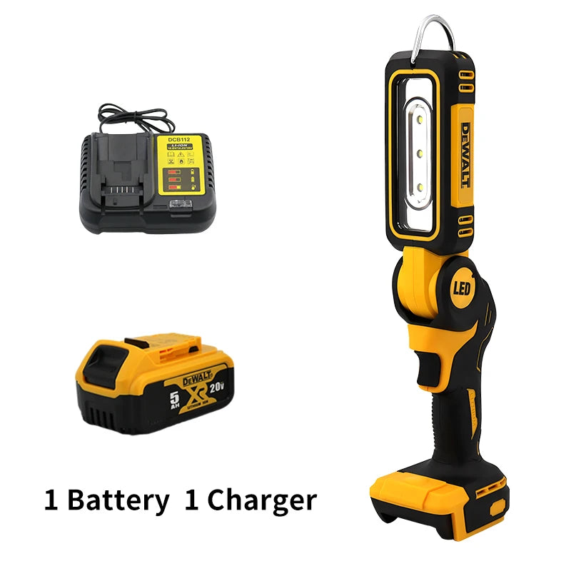 Dewalt LED Lighting Work Light Flashlight 90 Degree Foldable 20V Battery Household Handheld Multifunctional Emergency Light
