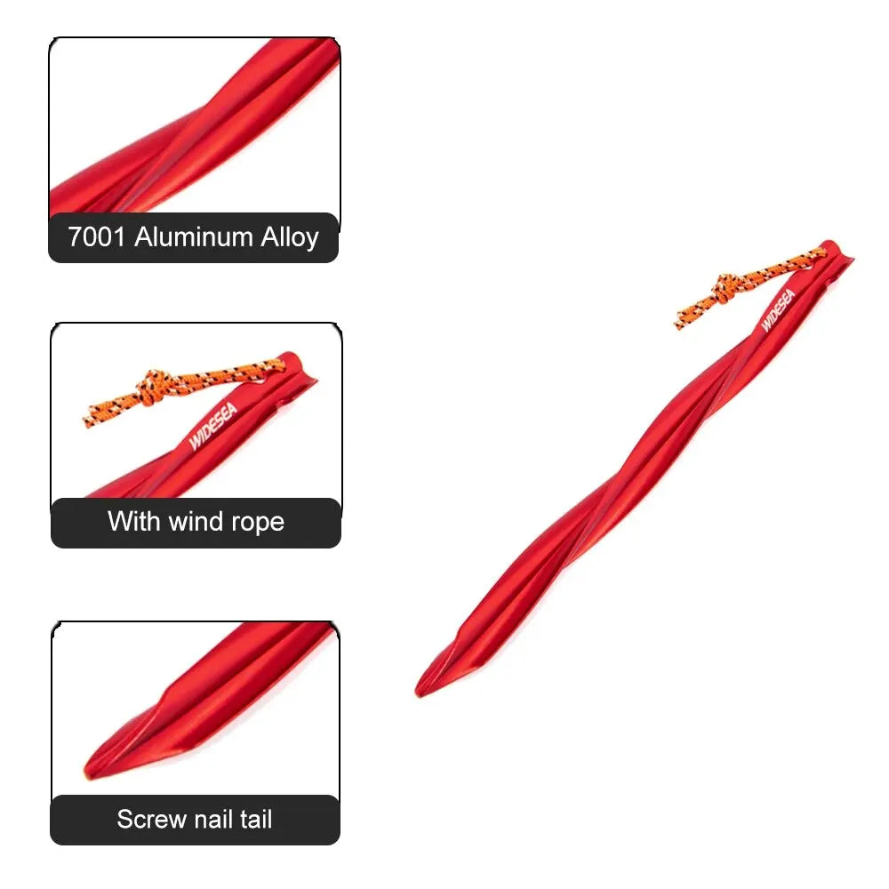 Widesea Camping 4pc/set Tent Pegs Stakes Nails for Hard Snow Floor Outdoor Accessories Shelter Equipment Supplies Hiking Tourist