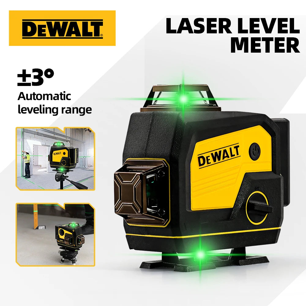Dewalt 4D 16 Lines Laser Level Horizontal And Vertical With Remote Control And Bluetooth Speaker 360°Self-leveling Laser Levels