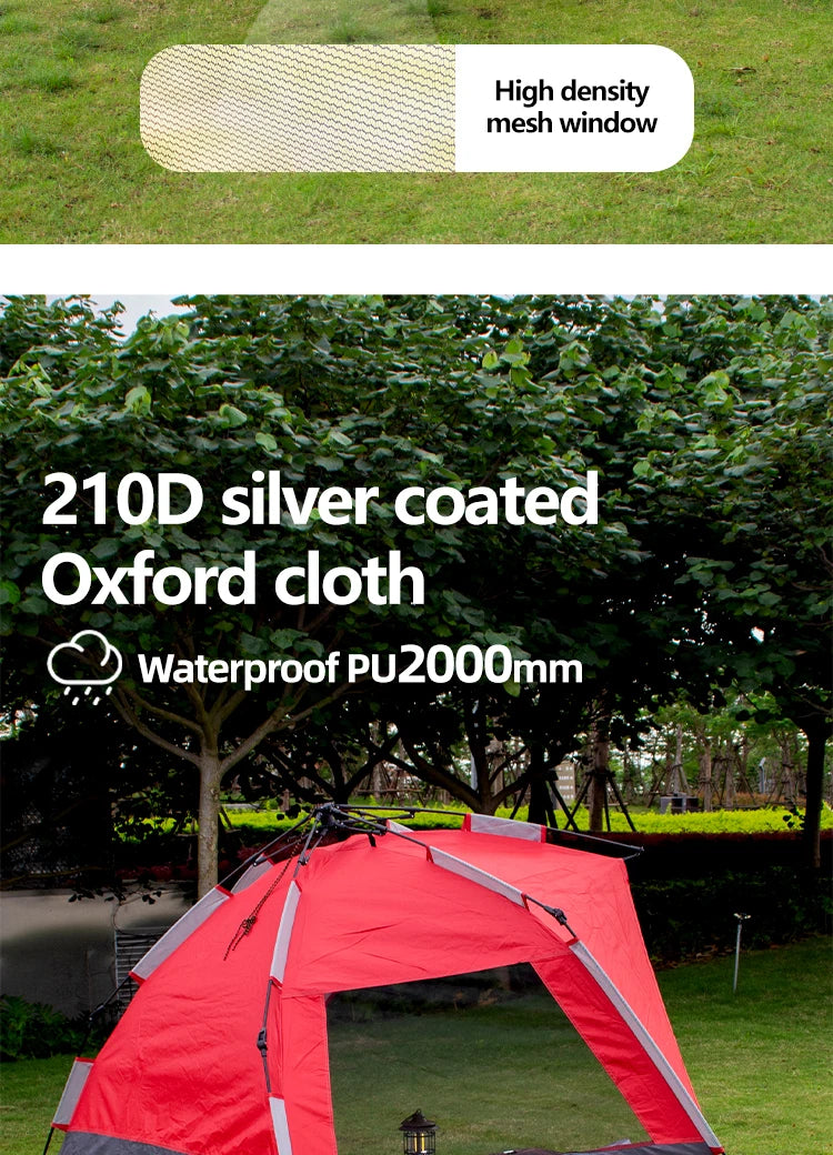 Outdoor 3-4P One-Touch Camping Tent Quick Automatic Opening Beach Fishing Tent Family Travel Picnic Park Anti-UV Shade