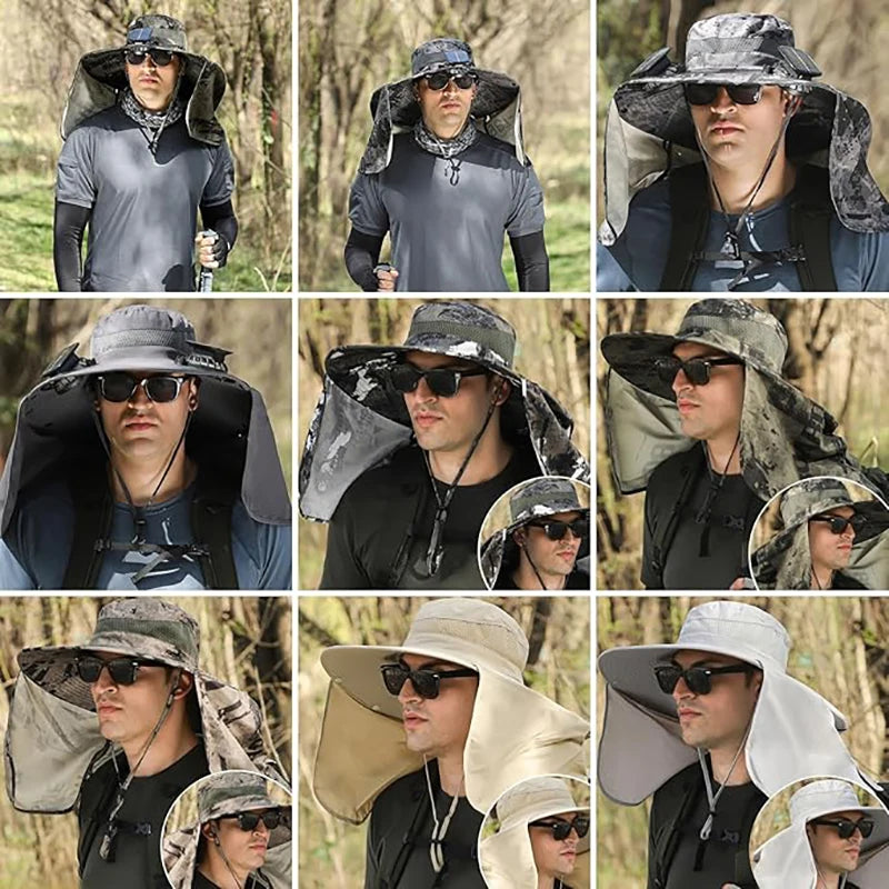 Wide Brim Solar Fan Outdoor Hat