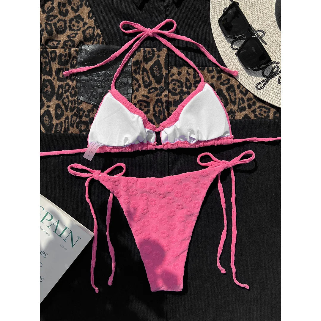 Halter High Leg Cut Padded Swimwear