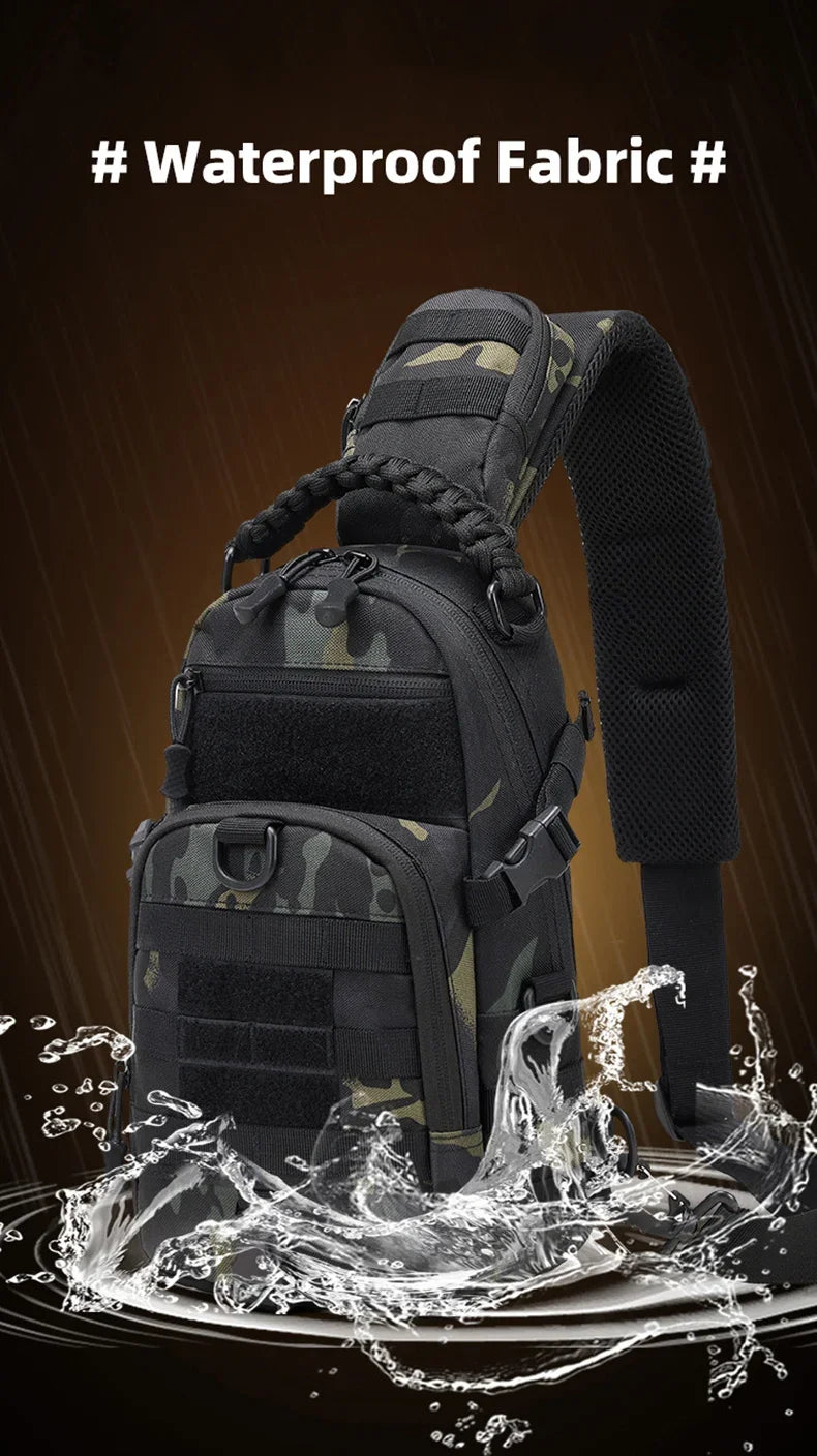 Camping Chest Bag Tactical Backpack for Men Sports Shoulder Outdoor Hiking Climbing Cycling Fishing MOLLE Sling Bag Fanny Pack