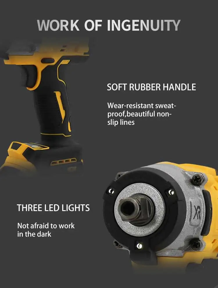 Dewalt 20V Battery 3000RPM Brushless Electric Impact Wrench  Car Truck Repair Impact Dril Screwdriver Cordless Wrench Power Tool