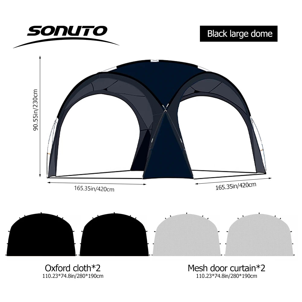Sonuto Dome Canopy Large Tent Outdoor Extra Large Camping Awning Outdoor Sun Protection Hiking Rainproof Pavilion Anti-Mosquito