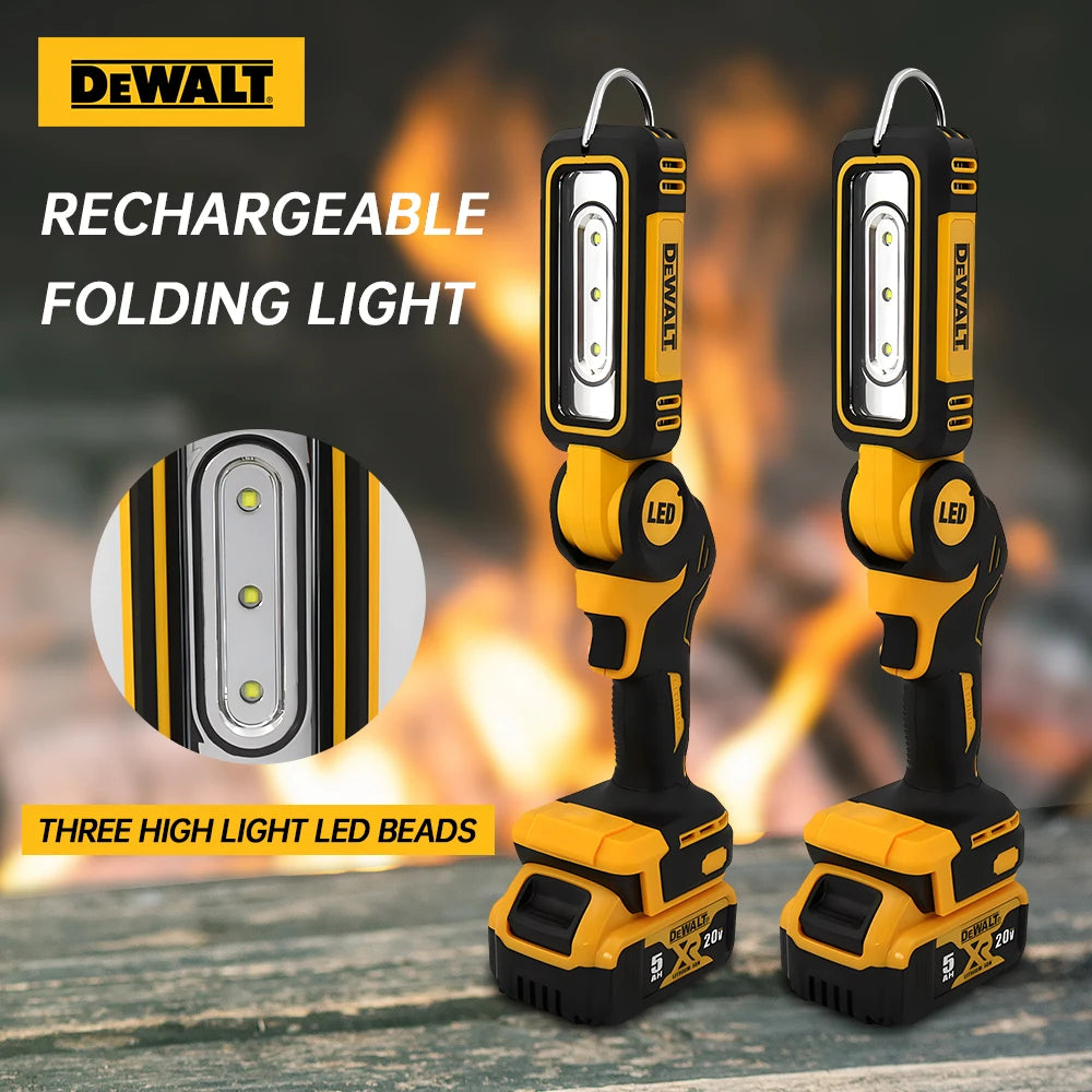 Dewalt LED Lighting Work Light Flashlight 90 Degree Foldable 20V Battery Household Handheld Multifunctional Emergency Light