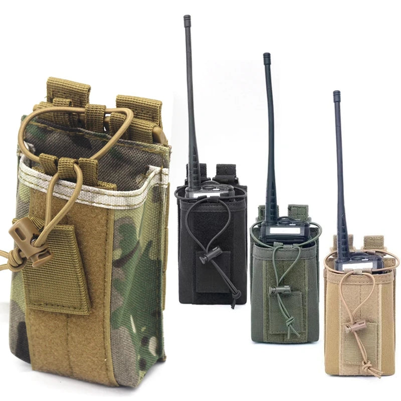 Tactical Molle Radio Pouch Walkie Talkie Holster Nylon Waist Pack Belt Bag Pocket Hunting Accessories