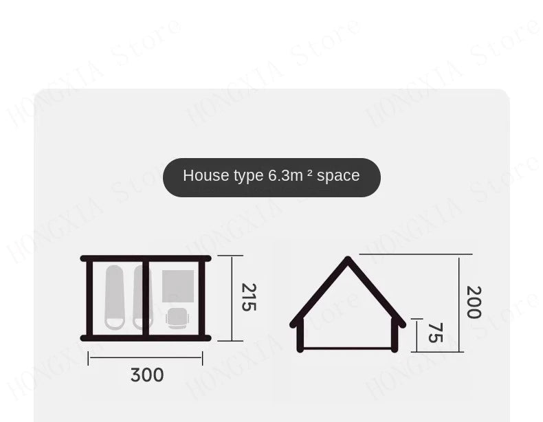 Tent 6.3m² Cabin Folding Full Automatic Inflatable Tent 3-5P Air Tent Waterproof Camping Supplies Quick Opening Camping Tents