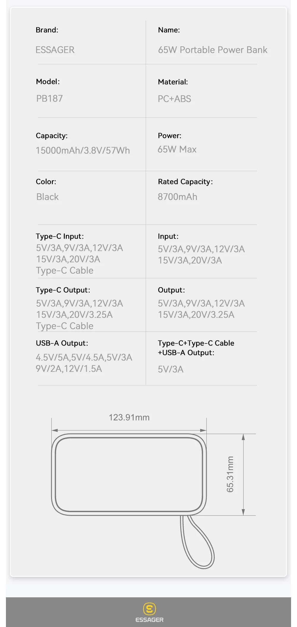 Portable 15000mAh Charger