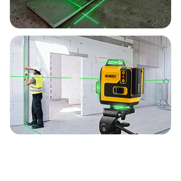 Dewalt 4D 16 Lines Laser Level 360° Horizontal And Vertical Cross Green Light Automatic Self-Leveling Professional Electric Tool