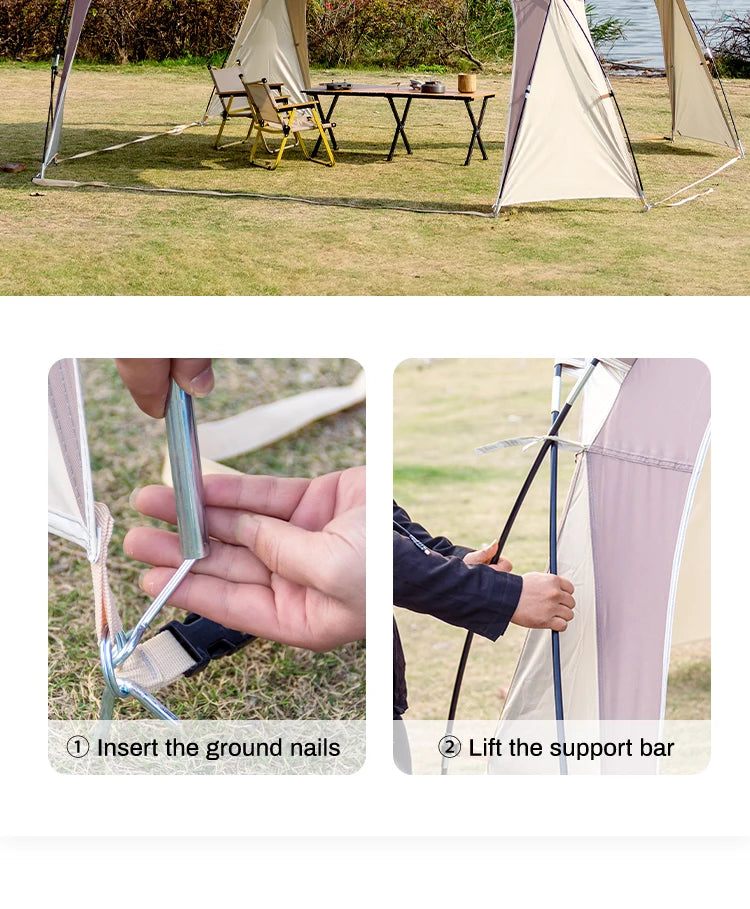 Sonuto Dome Canopy Large Tent Outdoor Extra Large Camping Awning Outdoor Sun Protection Hiking Rainproof Pavilion Anti-Mosquito