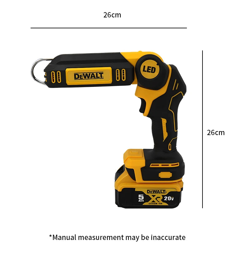 Dewalt LED Lighting Work Light Flashlight 90 Degree Foldable 20V Battery Household Handheld Multifunctional Emergency Light