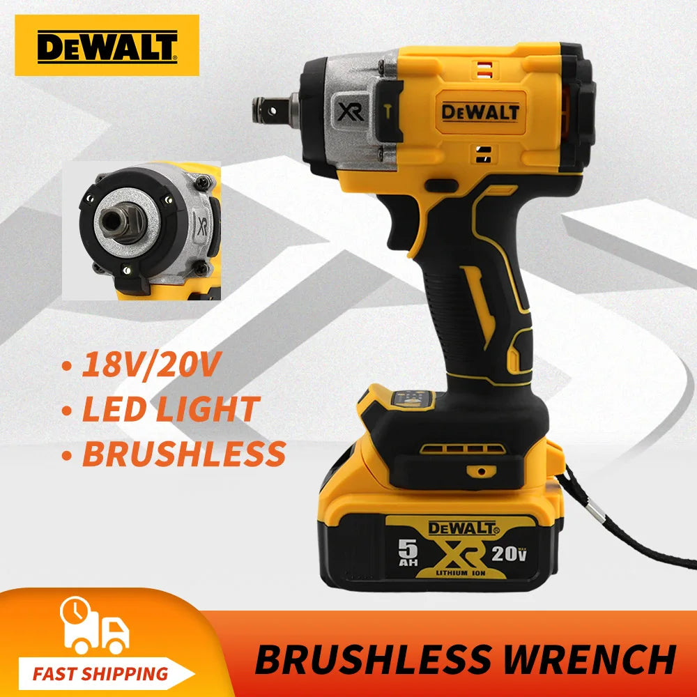 Dewalt 20V Battery 3000RPM Brushless Electric Impact Wrench  Car Truck Repair Impact Dril Screwdriver Cordless Wrench Power Tool