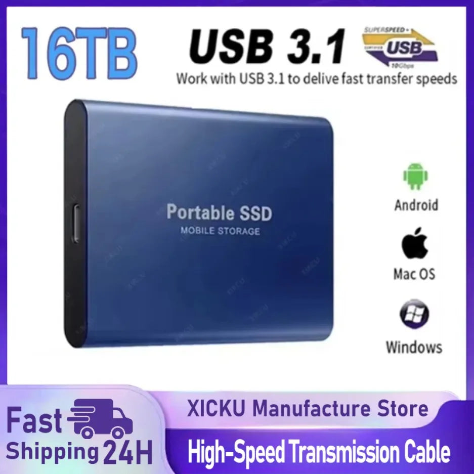 Portable External Hard Drive 16TB