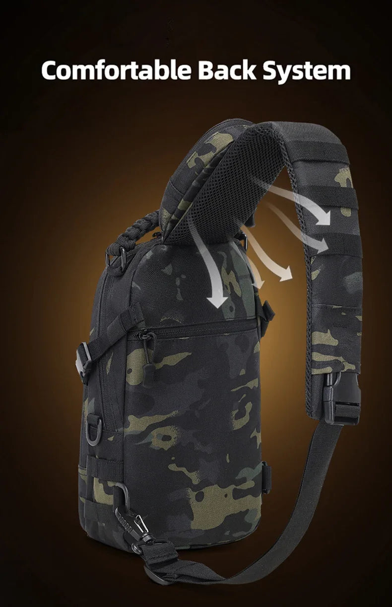 Camping Chest Bag Tactical Backpack for Men Sports Shoulder Outdoor Hiking Climbing Cycling Fishing MOLLE Sling Bag Fanny Pack