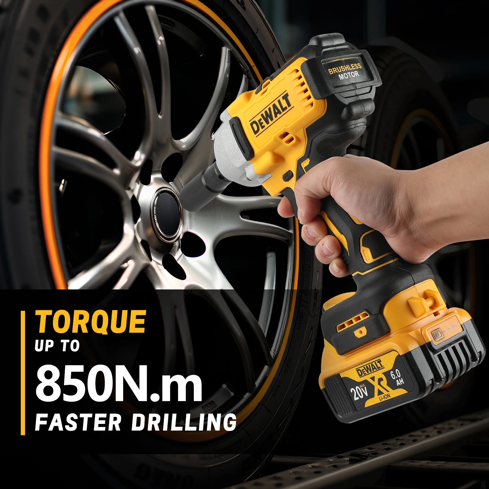 DEWALT Impact Wrench 1/2" Inch High Torque With Hog Ring Anvil 20V Brushless Cordless Wrench Dewalt Power Tools DCF900