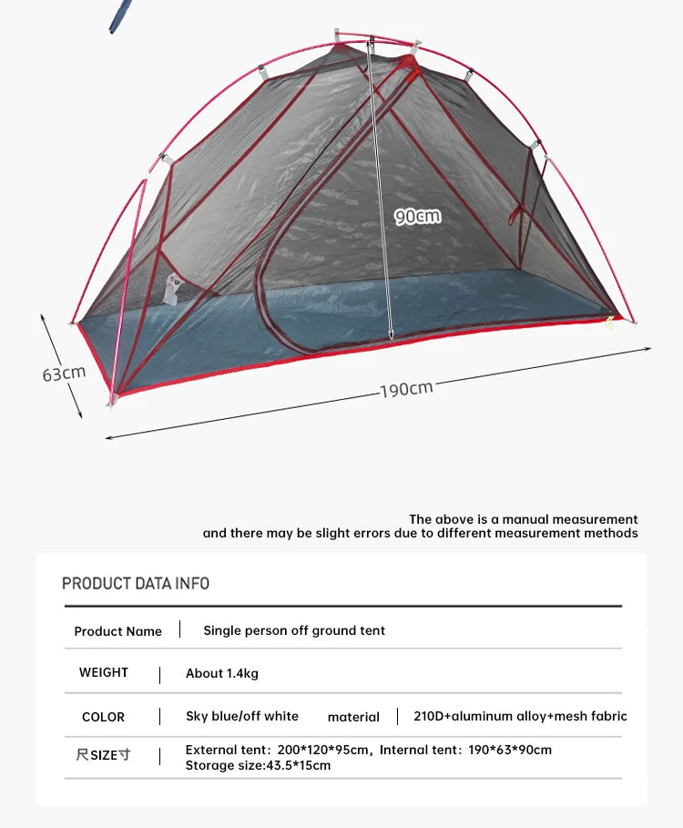 Outdoor Camping Tent, Foldable Bunk Bed Tent, Portable Single Person Marching Bed Tent, Mosquito Proof Beach Tent, Hiking Tent