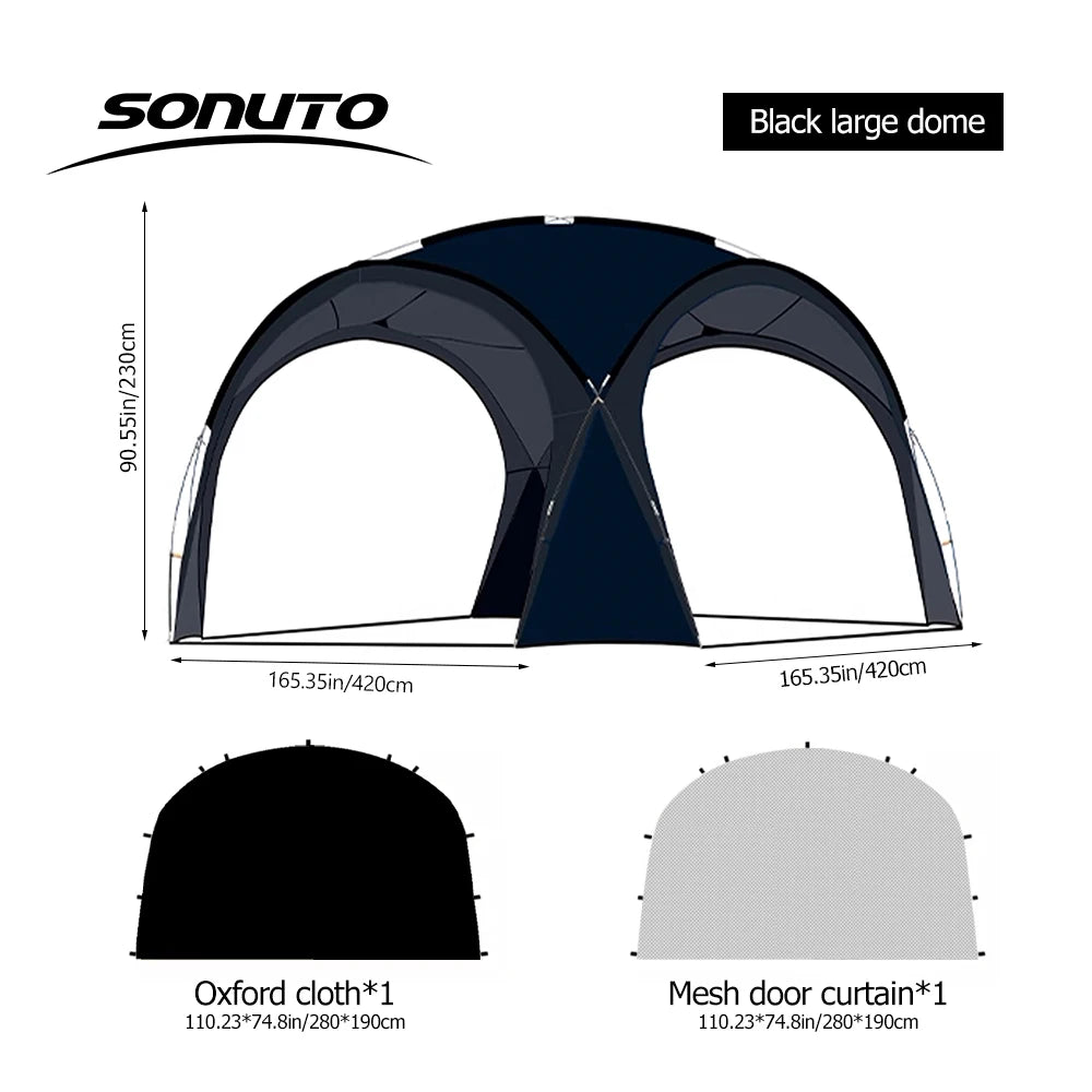 Sonuto Dome Canopy Large Tent Outdoor Extra Large Camping Awning Outdoor Sun Protection Hiking Rainproof Pavilion Anti-Mosquito