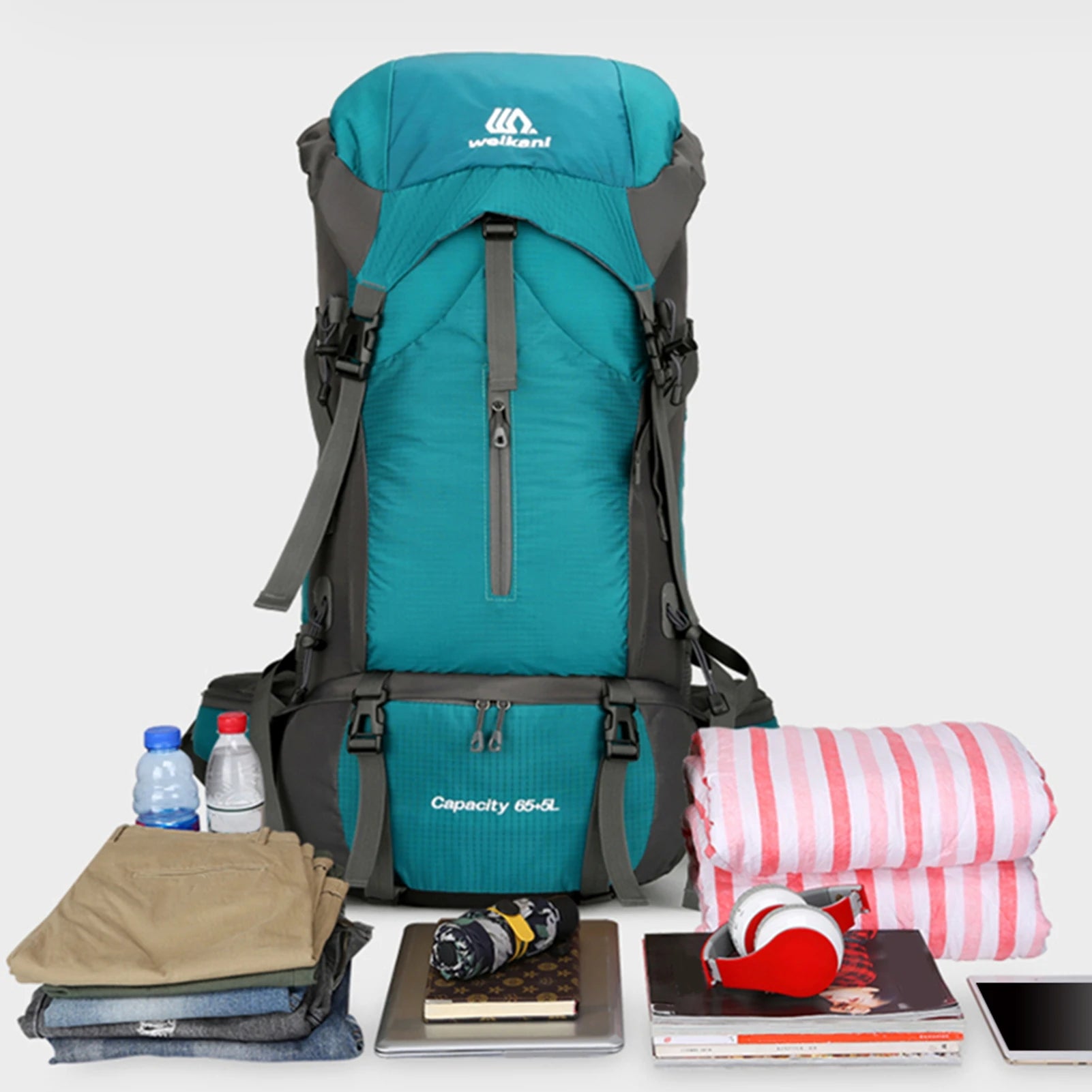 70L Mountaineering Bag Outdoor Sports Backpack Waterproof Hiking Backpack Camping Climbing Rucksack Travel Trekking Rucksack
