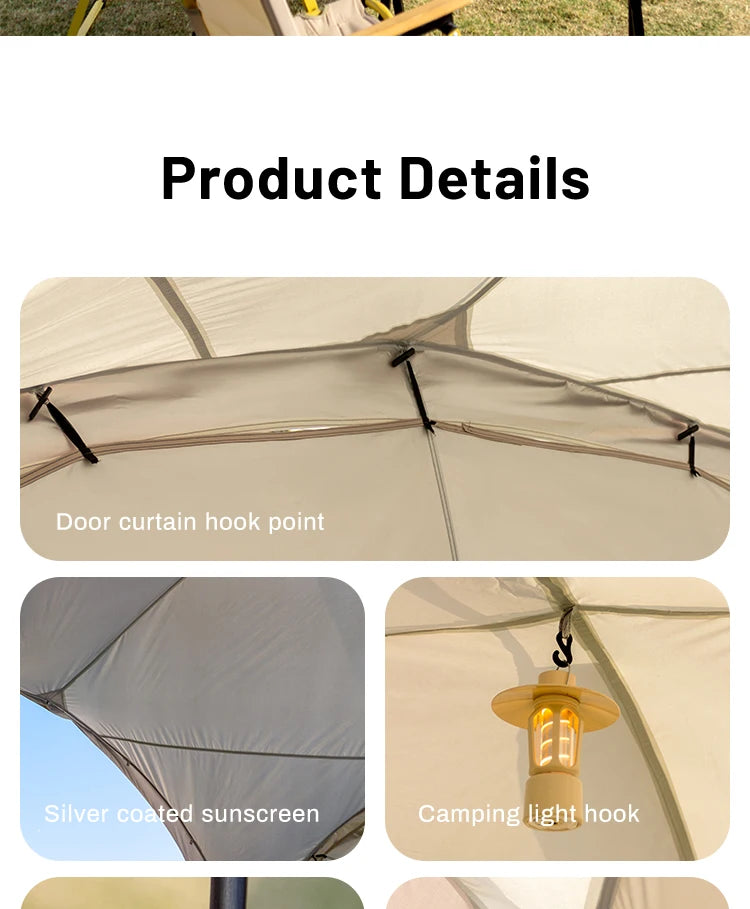 Sonuto Dome Canopy Large Tent Outdoor Extra Large Camping Awning Outdoor Sun Protection Hiking Rainproof Pavilion Anti-Mosquito