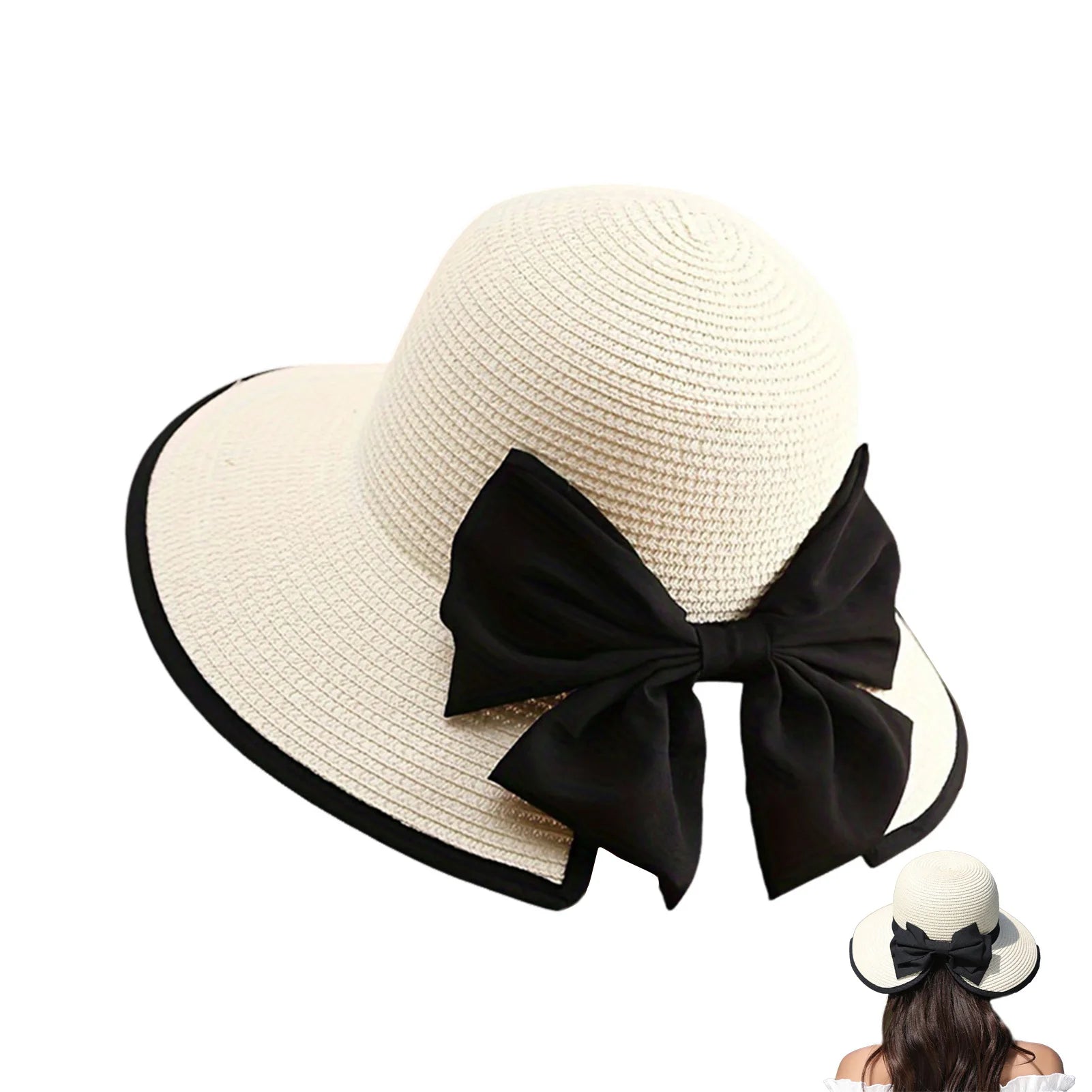 Bowknot Wide Brim Hat