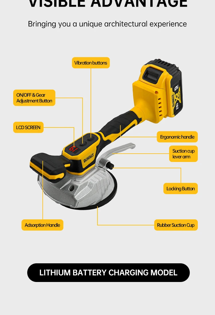 Dewalt 20V Tile Vibrating Tool High Loading Capacity Wall Floor Tile Laying Vibrating Tool 8 Adjustable Slip-proof Tools
