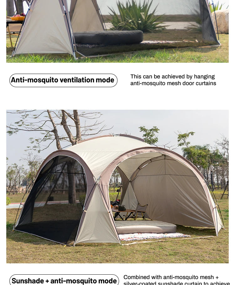 Sonuto Dome Canopy Large Tent Outdoor Extra Large Camping Awning Outdoor Sun Protection Hiking Rainproof Pavilion Anti-Mosquito