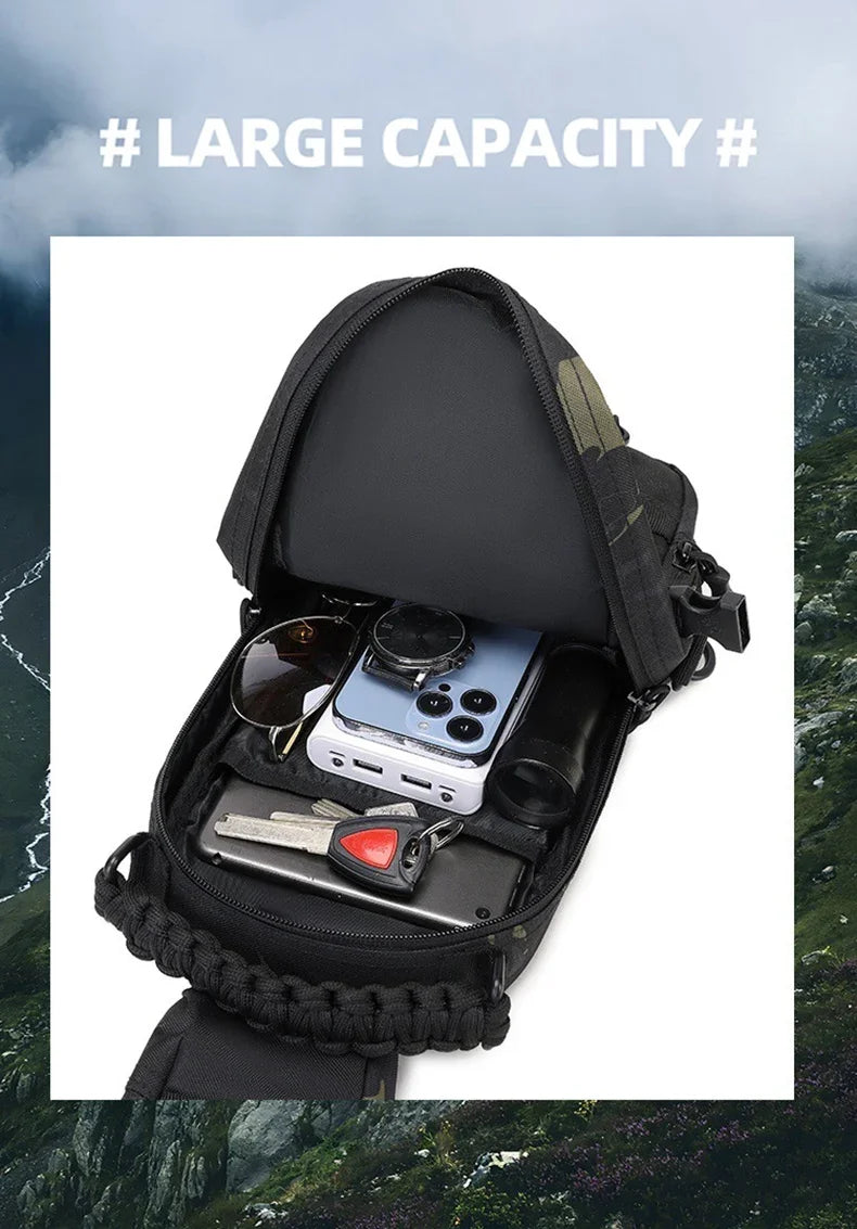 Camping Chest Bag Tactical Backpack for Men Sports Shoulder Outdoor Hiking Climbing Cycling Fishing MOLLE Sling Bag Fanny Pack
