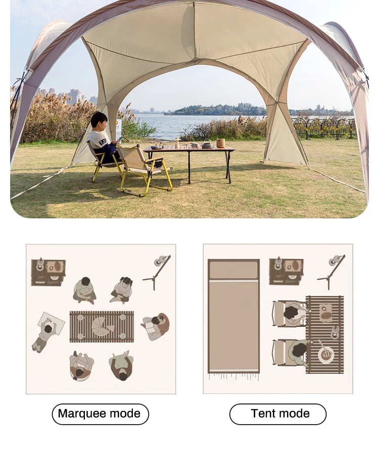 Sonuto Dome Canopy Large Tent Outdoor Extra Large Camping Awning Outdoor Sun Protection Hiking Rainproof Pavilion Anti-Mosquito